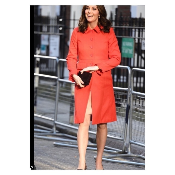 Boden Red Wool Clifford Coat Mid Length Pea Coat Royal Style Size 22R NWT - Picture 12 of 16